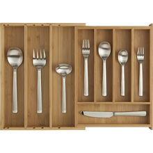 Load image into Gallery viewer, Expandable Bamboo Flatware Tray